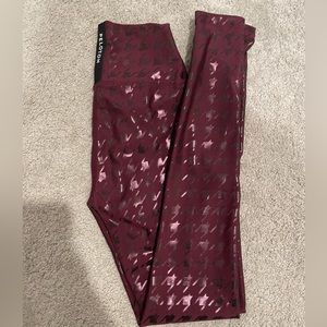 Peloton XS “Show Up” Leggings - Maroon Foil